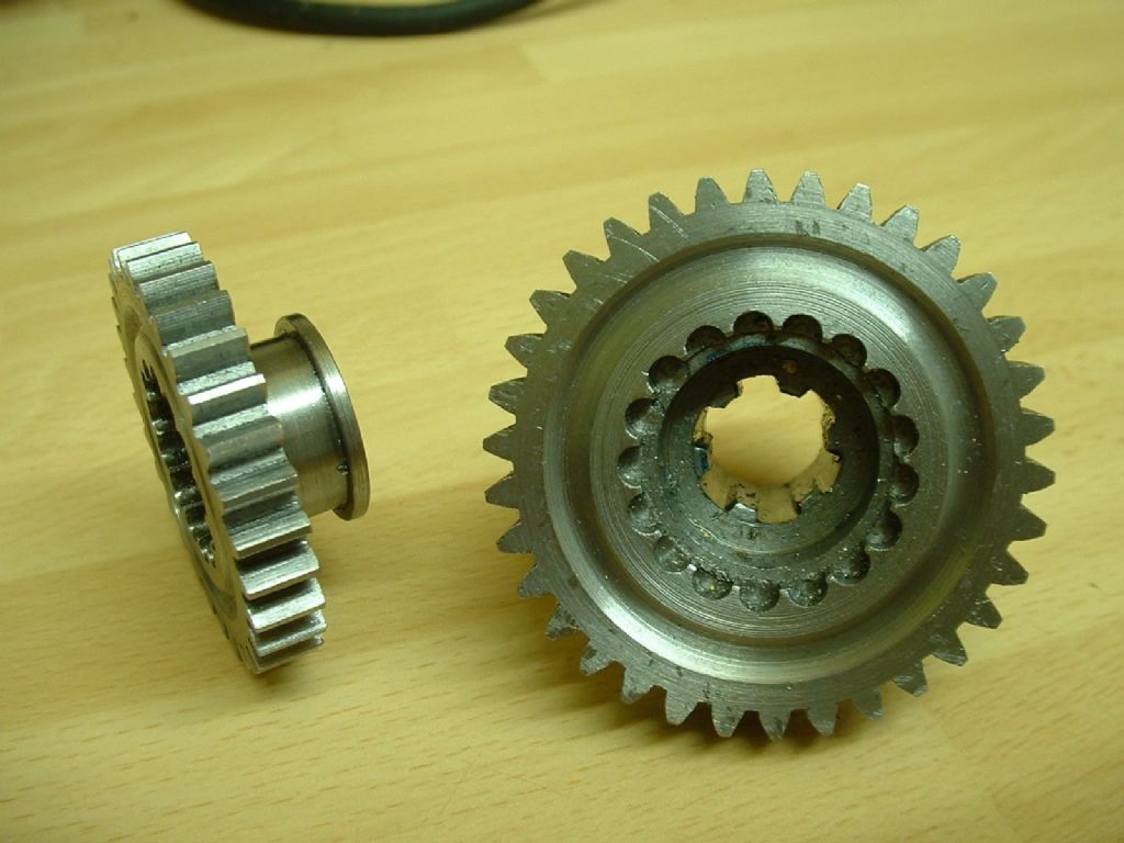 Two home-cut gears for Fordson Gearbox